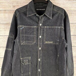 OutKast Clothing Co Denim Dark Wash Jean Jacket Men's Large